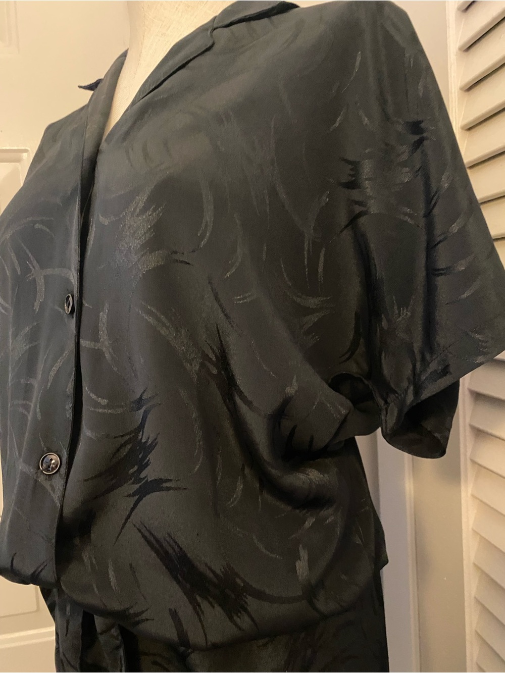 Vintage 1980s/ 90’s Black Blouson Dress- Size 10 - Picture 3 of 8